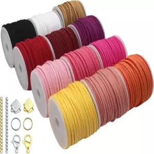 26mm 2 스풀 0야드 색상의 다양한 플랫 가죽 코드 DIY 공예품 목걸이드림 캐처 용품햇워킹 스틱용 인조