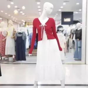 [하프클럽/에이비에프지]abfz sh06 리본포인트가디건세트나시원피스 SLBZZ2O33F