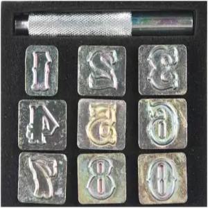 가죽 망토 도장 도구를 위한 OEN 프로페셔널 0 번호 키트 높이 3/4인치 9mm