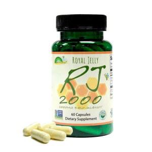 그린보우 로열 젤리 2000mg 등가물 u2013 젤리로 만든 비 GMO - 가장 영양이 풍부한 u2013(60개 캡슐) 중 하나