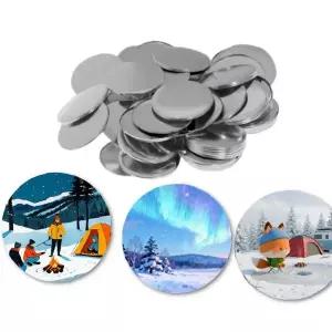 자석 부착 배지 키링 58mm 둥근 금속 소재 수공예 만들기 세트 100p