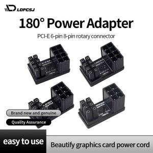 컴퓨터전원버튼 LDPCSJ 180 회전형 엘보우 PCIE 카드 어댑터 6핀 PSU 커넥터 8핀 스티어링 GPU 배선