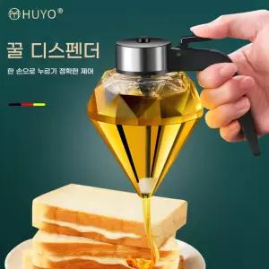 꿀디스펜서 꿀보관 잼보관 잼스푼 유리항아리 시럽병