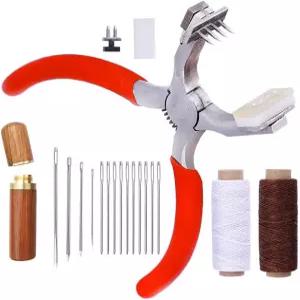 스티칭 홀 펀치 부투즈 나무 바늘 케이스 벨트 스트랩 안장 신발 패브릭 가죽 DIY용 4mm 무음 핸드