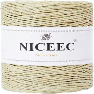 NICEEC 코바늘 뜨개질용 새긴 종이 실 크로셰 라피아 선햇 DIY 홈 데코 53/262야드 베