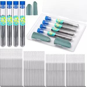 브 80Pcs 바늘 펠팅 4가지 의 울 도구 키트와 핑거코트 보관함 DIY 공예품