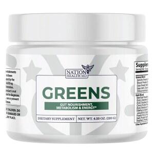 NATION Health MD Greens - 슈퍼 그린 파우더 슈퍼푸드 일일 녹색 채소 및 과일 보충제 프로바이오틱스, 스피룰리나, 강황, 대사 블렌드 등 포함 , 비 변형식품 4.13온스