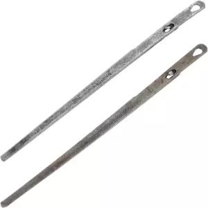 밀리스텐 2pcs 가죽 끈 금속 실을 꿰는 바늘 공예 플랫 단일 구멍 디자인 지갑 제작 및 신발 수리를 위한