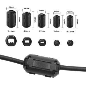 마그네틱케이블클립 2PCS 35791113MM 코어 페라이트 비드 클램프 배선 클립 RFI 케이블 초크 EMI 자석 코일 필터 스냅온 노이즈