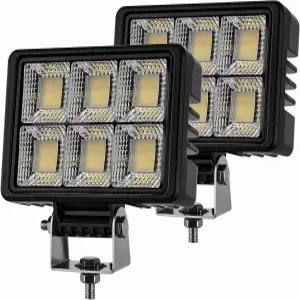 트럭 대형 장비 오프로드 보트 농장 엔지니어를 위한 지지렝 12V LED 플러드 라이트 6인치 2pcs 20000LM