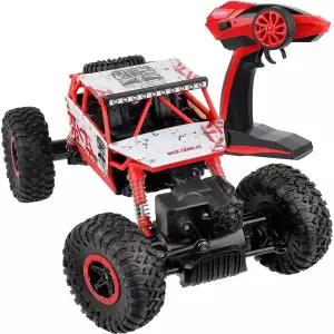 Click N' Play 원격 제어 자동차 4WD 오프로드 락 크롤러 차량 2.4 GHz 레드