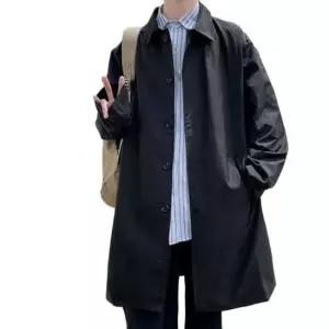 남성트렌치코트패션 남성 트렌치코트 간절기 오버핏 롱자켓 아우터