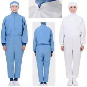 HACCP 식품공장 정전기 방지 상하 일체형 위생복 활동성 주방작업복 흡한속건 땀흡수 편안한착용