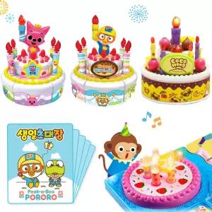 뽀로로 핑크퐁 코코몽 촛불끄기 생일케이크 장난감