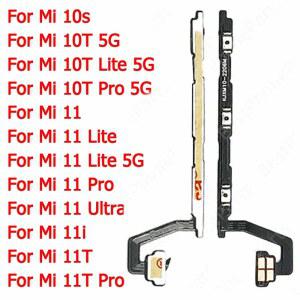호환 10T 5G 11 11i 11T Pro 10 Lite 10S 음소거 측면 버튼 키 스위치 볼륨 전원 켜기 끄기 플렉스 케이블