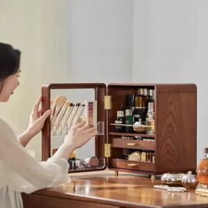 향수 정리함 원목 화장품 수납함 빈티지 소품 트레이 미니 엔틱 코스메틱박스