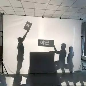 공연 그림자극 배경 천막 연극 커튼 쉐도우 스크린 대형 백색 스탠드 포함 무대