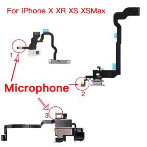 호환 iPhone X XR XS Max용 이어 스피커, 충전 도크, 전원 볼륨 플렉스 케이블의 마이크 교체