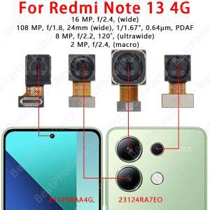 호환 Redmi Note 13 4G 메인 직면 카메라 모듈 플렉스 케이블 교체 예비 부품 용 전면 및 후면 카메라