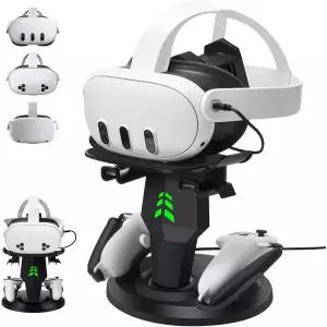 alcopanda VR 스탠드 헤드셋 충전 독 Dock 디스플레이 액세서리 Meta Oculus Quest 2 PSVR 2Rift Rift S Va