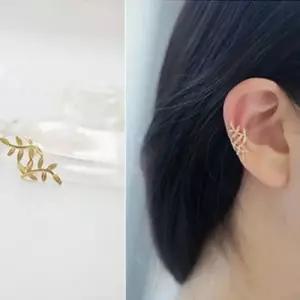 귀찌 이어커프 잎사귀 귀에거는 넝쿨 나뭇잎 귀안뚫는 여성귀걸이 여자귀걸이 귀안뚫는