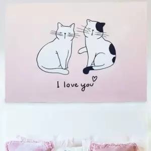 벽장식 그림 인테리어 카페 거실 패브릭 고양이 M 벽장식 인테리어장식 가림천 테피스트리