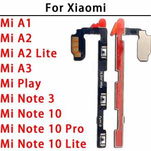 호환 Note 10 Pro A1 A2 Lite A3 Play Note3 Note10 MiPlay 측면 버튼 스위치 볼륨 키 전원 켜기 끄기 플렉스 케이블 부품