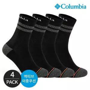 [하프클럽/] 남성 쿠션 투컬러 등산 중목양말 4P_BK
