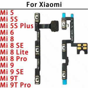 호환 5 6 5S Plus 8 9 9T Pro Lite SE Mi5 Mi6 Mi8 Mi9 측면 버튼 스위치 볼륨 키 전원 켜기 끄기 플렉스 케이블 부품