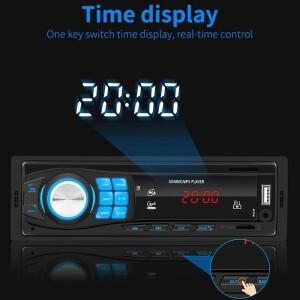 1Din 차량용 MP3 플레이어 무선 무선 FM 라디오 USB/TF/AUX  충전기 LCD 화면 포함 - 플러그 앤 멀티미디어
