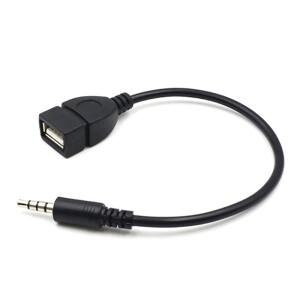 차량용 MP3 플레이어 컨버터 3.5mm 남성 AUX 오디오 잭 플러그 - USB 2.0 여성 케이블 코드 어댑터