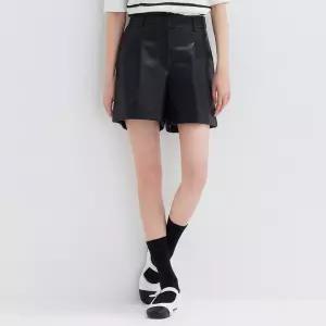 [로엠] 페이크 레더 숏츠 (RMTWD49R18-T)