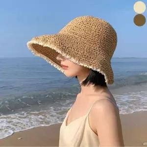 여성여름모자 벙거지모자 버킷햇 여름 러블리 레이스 라탄