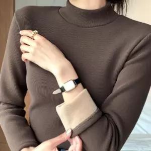 여성 겨울 이너 기모 반목 티셔츠 목티 폴라티 반폴라