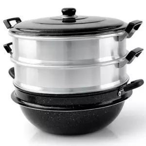 업소용 대용량 찜기 다단 3단 찜기 스텐 인덕션 찜통 냄비 만두찜기