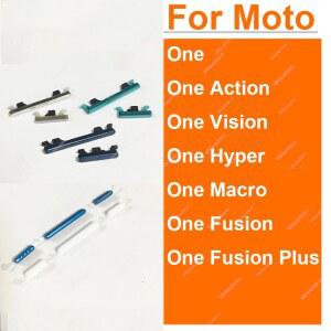호환 Motorola MOTO One Action One Hyper One Macro One Fusion Plus 켜기 끄기 전원 버튼 볼륨 스위치 측면 키 부품