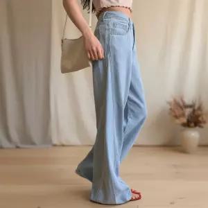 여성 캐주얼 연청 와이드바지 팬츠 OOTD 루즈핏