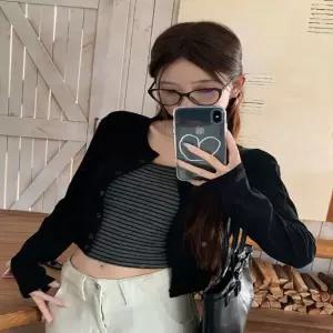 [RIZPICK]데일리 슬림 스트라이프 끈나시 가디건 코디 세트