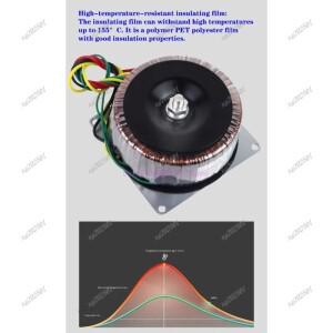 1200W 토로이달 전원 변압기 - 듀얼 12V/24V/26V/28V/32V/46V/50V 다중 출력