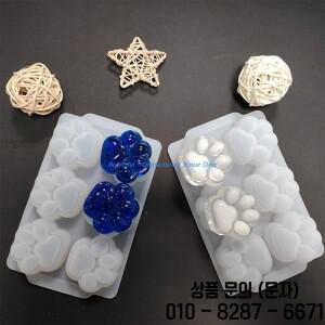 E56A 6 연결 거울 서리로 덥은 고양이 발 금형 에폭시 수지 펜던트 DIY 키 체인 쥬얼리 생일 발렌타인 선물