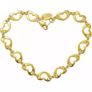 LIFETIME JEWELRY 플랫 하트 링크 발찌 도금
