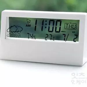2ndok 무소음 탁상시계 LED 온습도계 디지털시계 디지털습도계