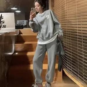 트레이닝 여성 맨투맨 투피스 맨투맨 기모 밴딩 트레이닝 세트