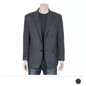 남자 울 체크자켓 그레이자켓 모직 차콜 클래식