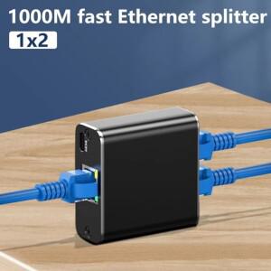 1000M Rj45 분배기 1 ~ 2 기가비트 이더넷 어댑터 인터넷 네트워크 케이블 연장 커넥터 PC TV Box 라우터