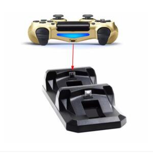 PS4 호환 게임패드용 듀얼 컨트롤러 충전기 도크 소니 호환 플레이스테이션 4 게임 액세서리용 베이스 스탠