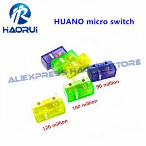 2pcss  HUANO 블랙 블루 투명 쉘 음소거 마우스 마이크로 스위치 10M 30M 60M 80M 100 백만 유지보수 버튼