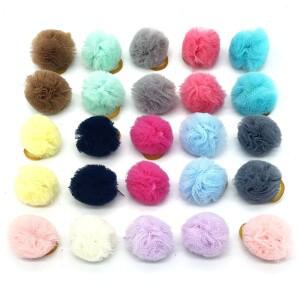 50/100pcs 고무 밴드와 귀여운 강아지 개 고양이 머리 활 레이스 공 수제 헤어 액세서리 손질 애완 동물