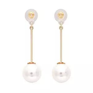 14K 금 8mm 진주 드롭 골드 귀걸이 뒷마개-WFLVRXD