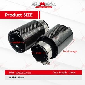 1pcs ER 배기 팁 자동차 액세서리 BMW 용 탄소 섬유 노즐 파이프 스테인레스 머플러 테일 업그레이드 수정